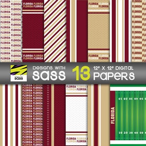 Digitales Papier, Florida College Football Muster, FL College Football Papier, Football Tumbler Wrap, College Football Muster, Football Design