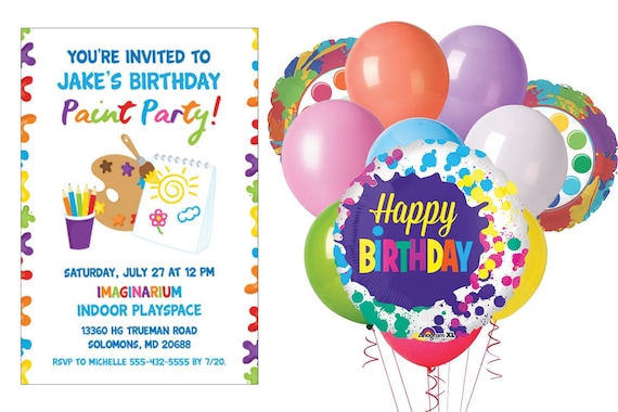 20 Birthday Party Invitation Sheets Happy Faces Balloons Invites With Envelopes