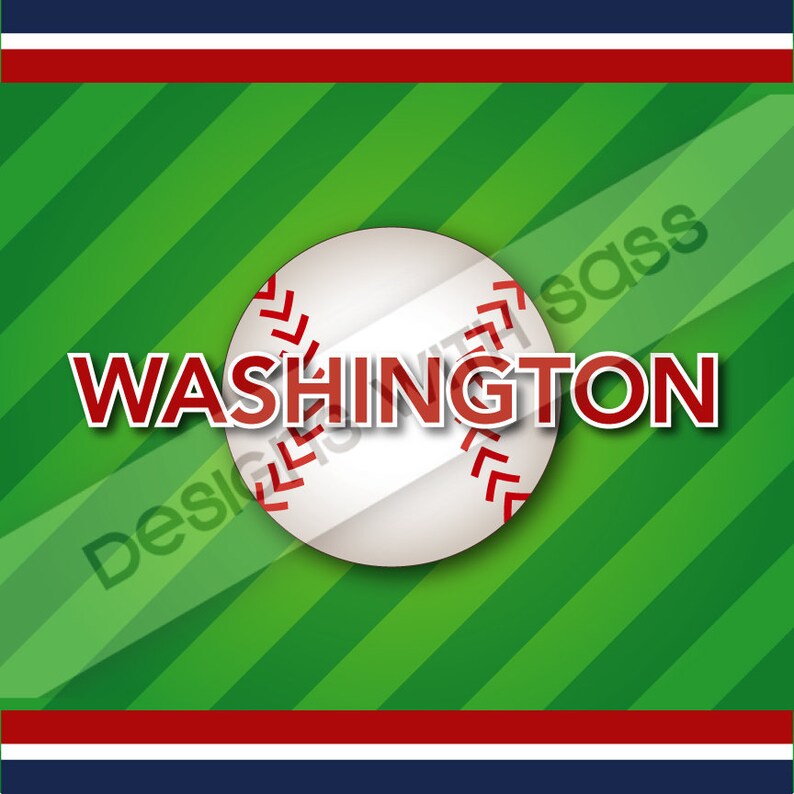 Digital Paper, Washington Baseball Pattern, Washington Baseball Paper
