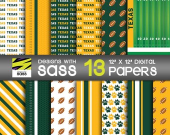 Texas College Football Digital Paper Seamless Football Pattern Scrapbook Sports Pattern Football Design, Football Paper, Digital Paper