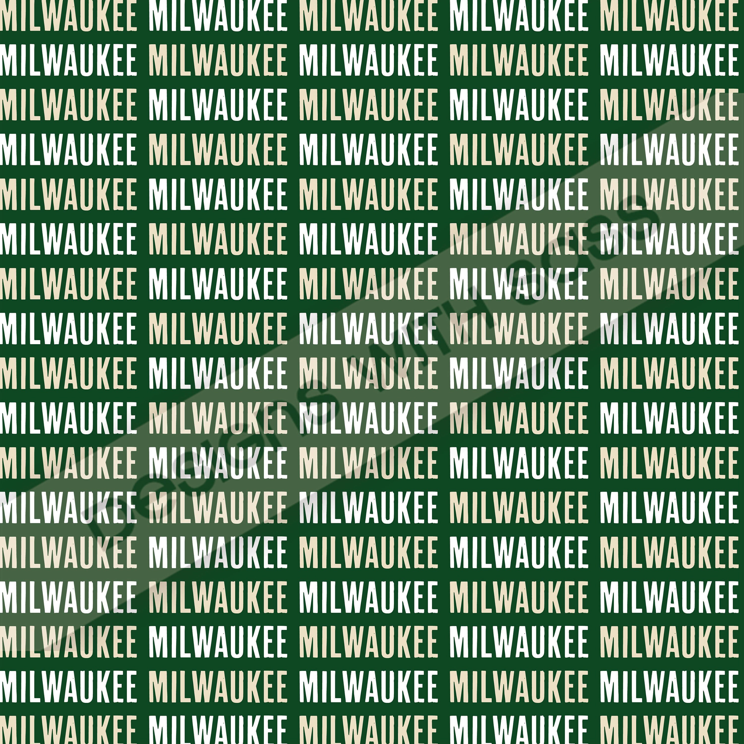 Digital Paper, Milwaukee Basketball Pattern, Milwaukee Basketball Paper ...