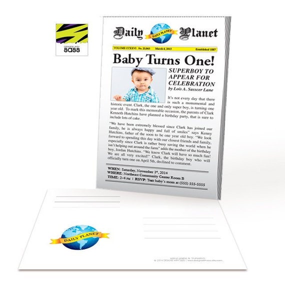 printable superman invitation daily planet clark kent etsy