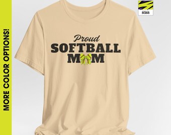 Trotse softbal moeder T-shirt, softbal moeder strikshirt, softbal moeder T-shirt, softbal moeder cadeau, softbal T-shirt, softbalshirt, softbal moeder