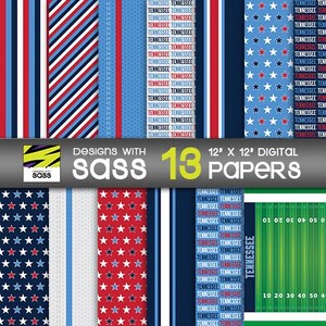 Digitaal papier, Tennessee Football, Tennessee Football patroon, Tennessee Football plakboekpapier, Tennessee Football bekerachtergrond