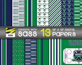 Digital Paper, Canada Hockey, Vancouver Hockey, Canadian Hockey, Hockey Pattern, Hockey background, Pro hockey, Scrapbook