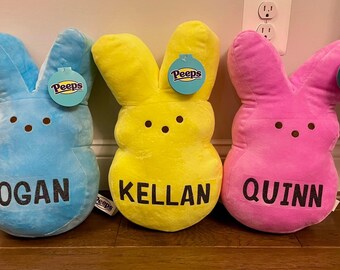 Extra Large 15” Personalized Plush Easter Peeps, Personalized Easter Squishy, Peeps Plush, Personalized Easter gifts, Personalized XL peep