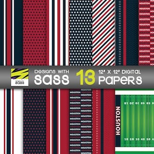 Digital Paper, Texan, Houston Football paper, Houston Football pattern, Houston Football scrapbook paper, Houston Football craft, Texas