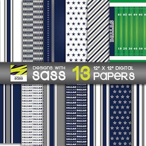 Carta digitale, Dallas Football, Papercraft, Football professionistico, carta digitale, carta per scrapbooking, carte digitali sportive, modelli di football