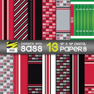Digitales Papier, Ohio College Football Muster, Ohio College Football Papier, Digitales Kraftpapier, Football Scrapbook Papier