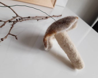 Mushroom ornament - felt Christmas decorations - woodland ornaments - brown mushroom - felt food - Easter ornament - food photography prop