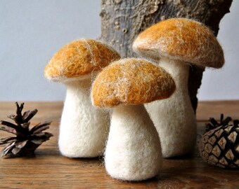 Made to order - Felt food - felted mushrooms - needle felted - bowl fillers