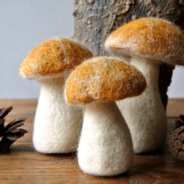 Made to order - Felt food - felted mushrooms - needle felted - bowl fillers