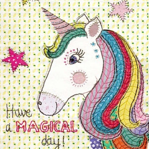 Have A Magical day, Unicorn Greeting Card, All Occasions Card, Print of Original Artwork image 1