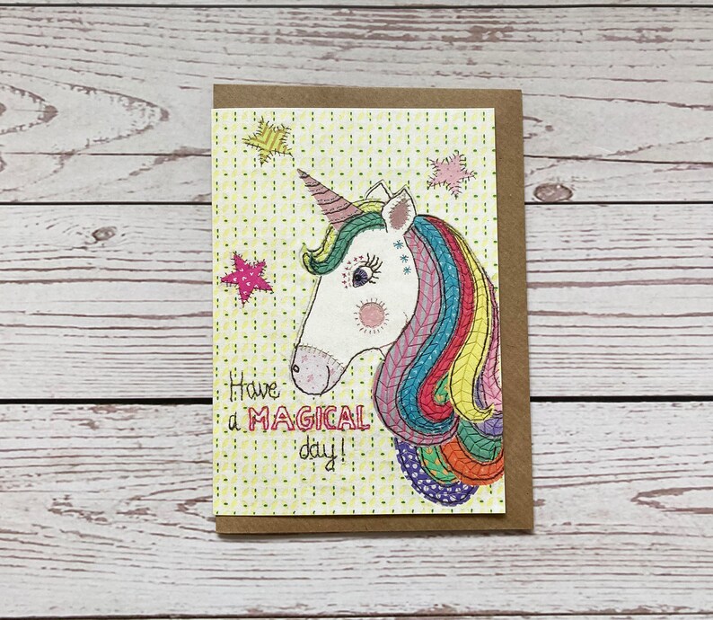 Have A Magical day, Unicorn Greeting Card, All Occasions Card, Print of Original Artwork image 3