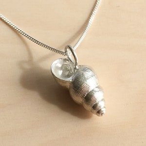 Sterling Silver Shell Pendant: Handmade Coastal Necklace (18 inch)