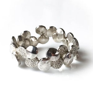 Abstract Wide Silver Ring | Organic Statement Ring | Large Sterling Silver Band