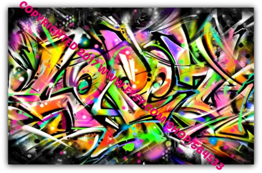 Custom Name Graffiti Art Canvas Etsy Australia