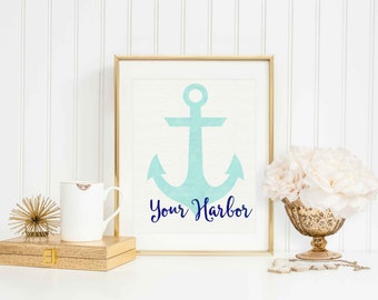 Digital Watercolor Art Print: "Your Harbor" - Instant Download!