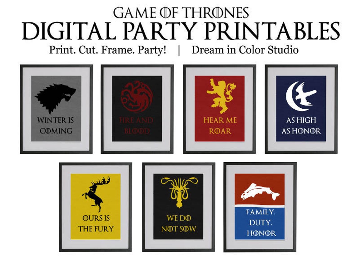 Game of Thrones Digital Party Printables: Cupcake Wrappers - Etsy