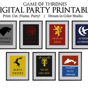 Game of Thrones Digital Party Printables: Cupcake Wrappers - Etsy