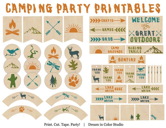 Great Outdoors Camping Party Printables Nature Forest Woods Hiking great-outdoors-camping-party-printables-nature-forest-woods-hiking