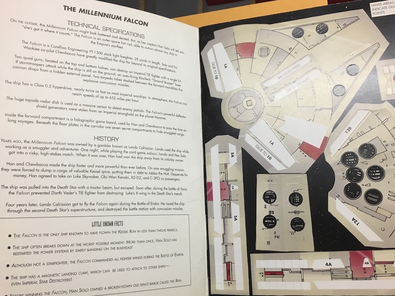 Star Wars The Millennium Falcon A Punch Out Flyers Book by Fun Works 1997 Excellent Condition Ready to Assemble