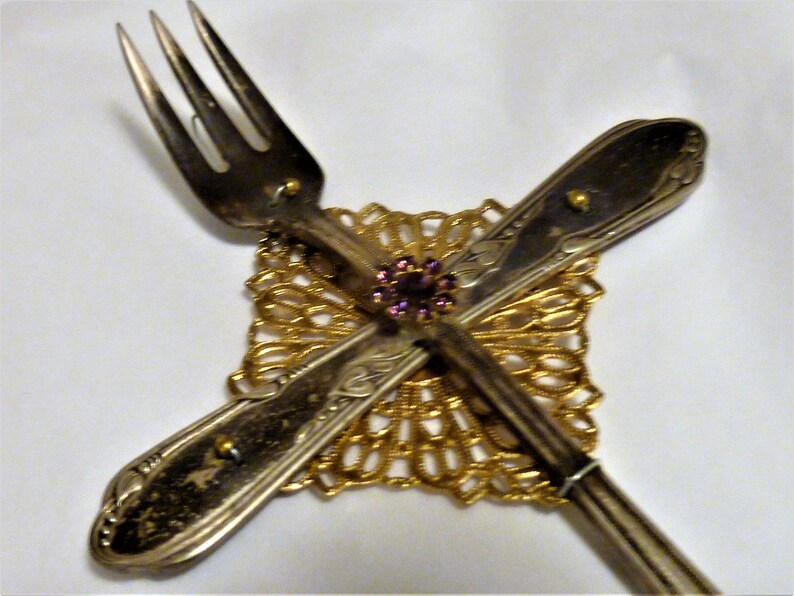 Very Odd and Unusual Cross Made of Fork 2 Pieces of Spoon Etsy