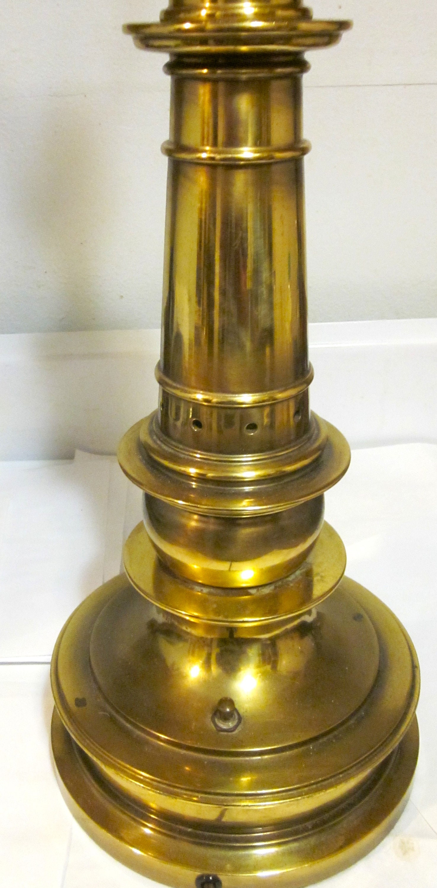 VINTAGE STIFFEL 5561 Brass Table Lamp Gold Tone Metal Heavy Urn