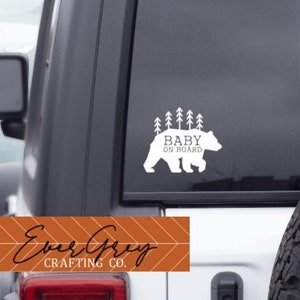 Adventure Bear Baby on Board - Naklejka winylowa - Naklejka na samochód - Baby on Board - Naklejka na zderzak