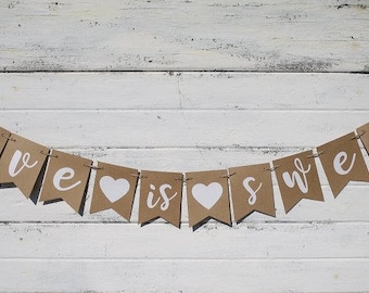 Love is Sweet Cardstock Wedding Banner