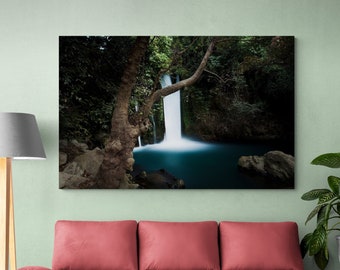 Banias Waterfall, Color Photography, Wall Art, Art Print, Fine Art Photo, Long Exposure, Israel, Nature Photography, Peaceful, Meditation