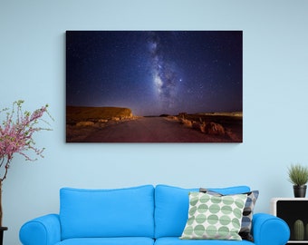 Milky Way Path, Photography Print, Landscape, Desert Contemporary Wall Art Astrophotography Nightscape Starry Sky Living Room Fine Art Decor