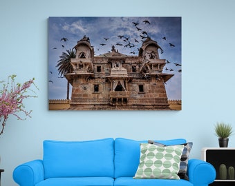 Udaipur Pigeons, Indian Art, Color Photography, Temple, Wall Art, Art Print, Fine Art Photo, India Architecture, HDR, Hindu, Spiritual, Bird