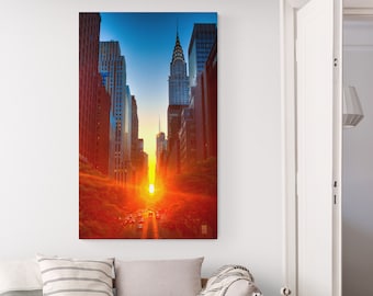 Manhattanhenge, New York Art, Color Photography, NYC Buildings, Wall Art, Urban Art Print, Fine Art Photo, Manhattan, NYC Architecture, HDR