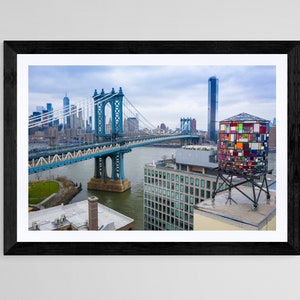 Glass Water Tower, New York Art, Manhattan Bridge, Color Photography, NYC Buildings, Wall Art, Urban Art Print, Fine Art Photo, NYC Skyline image 6