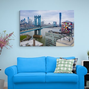 Glass Water Tower, New York Art, Manhattan Bridge, Color Photography, NYC Buildings, Wall Art, Urban Art Print, Fine Art Photo, NYC Skyline image 3
