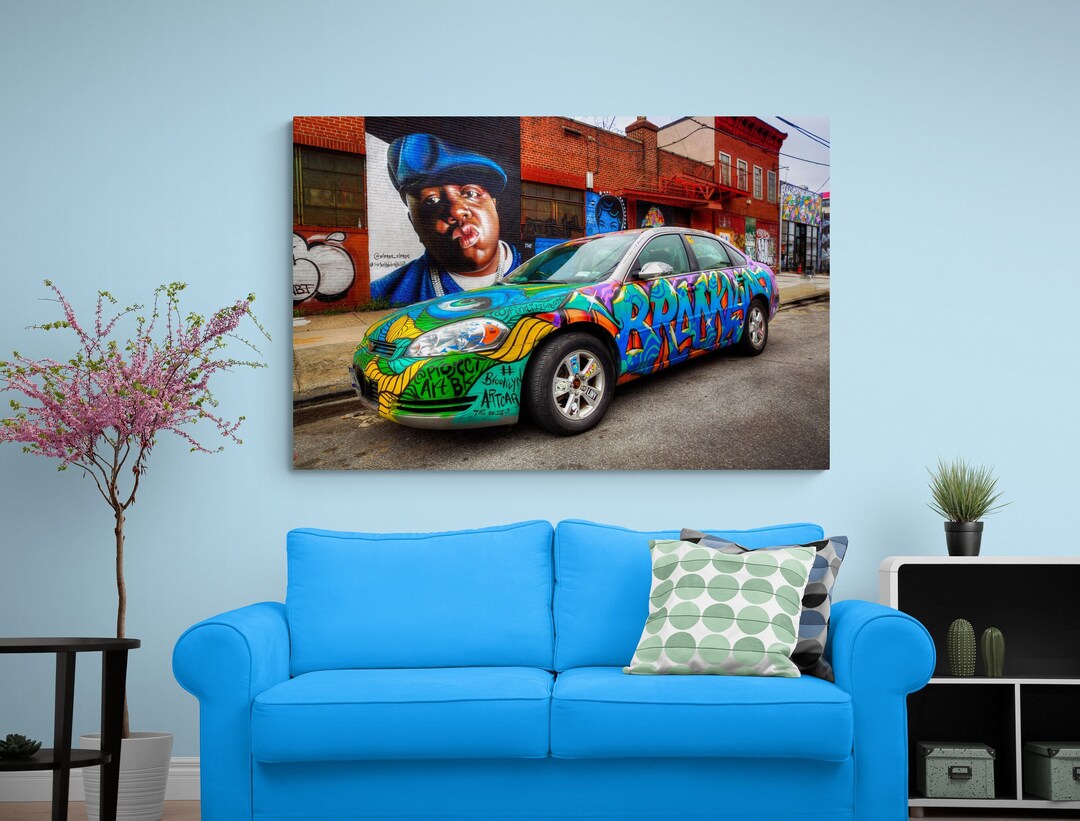 Biggie Smalls Car, New York Art, Color Photography, NYC Graffiti, Wall