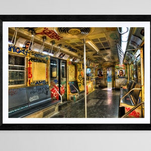 Graffiti Train Car, New York Art, Color Photography, NYC Street Art, Wall Art, Urban Art Print, Fine Art Photo, Subway, HDR, 1970's, Tag image 5