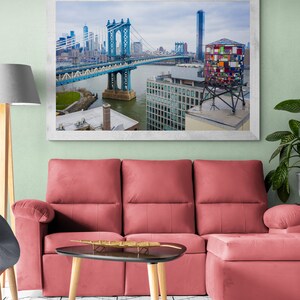 Glass Water Tower, New York Art, Manhattan Bridge, Color Photography, NYC Buildings, Wall Art, Urban Art Print, Fine Art Photo, NYC Skyline image 5