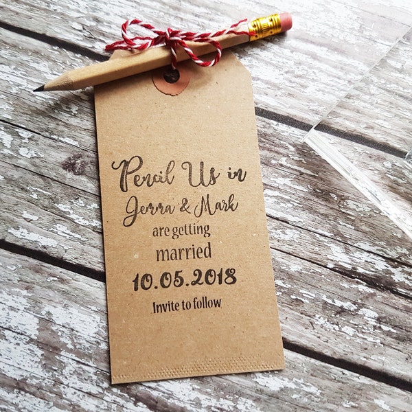 Custom Wedding Stamp / Save the Date / Save the Date Stamp / Pencil Us In