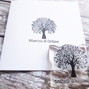 Custom Wedding Stamp / Tree Wedding Stationery / Name Stamp / Rubber Stamp