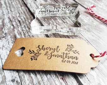 Custom Wedding Stamp / Tree Wedding Stationery / Name Stamp / Rubber Stamp