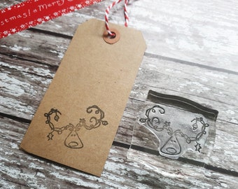 Christmas reindeer Stamp / Christmas Stamp / Christmas cards / Gift Tags / Gift Wrap Paper / reindeer stamp