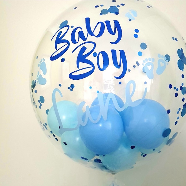 Balloon Stickers, custom decal vinyl, personalised labels for baby showers, weddings and more