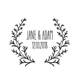 Custom Wedding Stamp/ Initials Stamp / Monogram stamp / Save the Date Stamp / Wedding Invitations / Wedding Favour Tags / Woodland