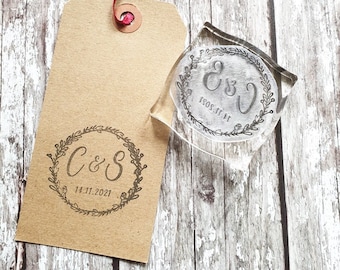 Custom Wedding Stamp, Initials Stamp, Monogram stamp, Save the Date Stamp, Wedding Invitations, Wedding Favour Tags