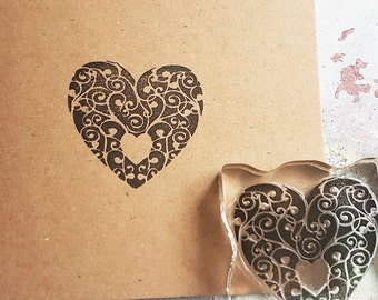 Heart stamp, rubberstamp, Wedding stamp