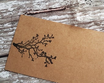 Rubber Stamps tree love birds ideal for wedding favour tags and gift tags