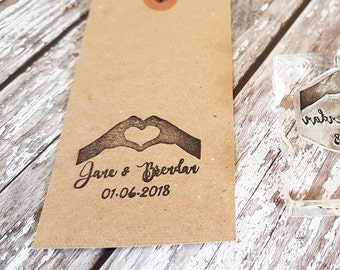Custom Wedding Stamp / Name stamp / initials stamp / monogram stamp heart Love