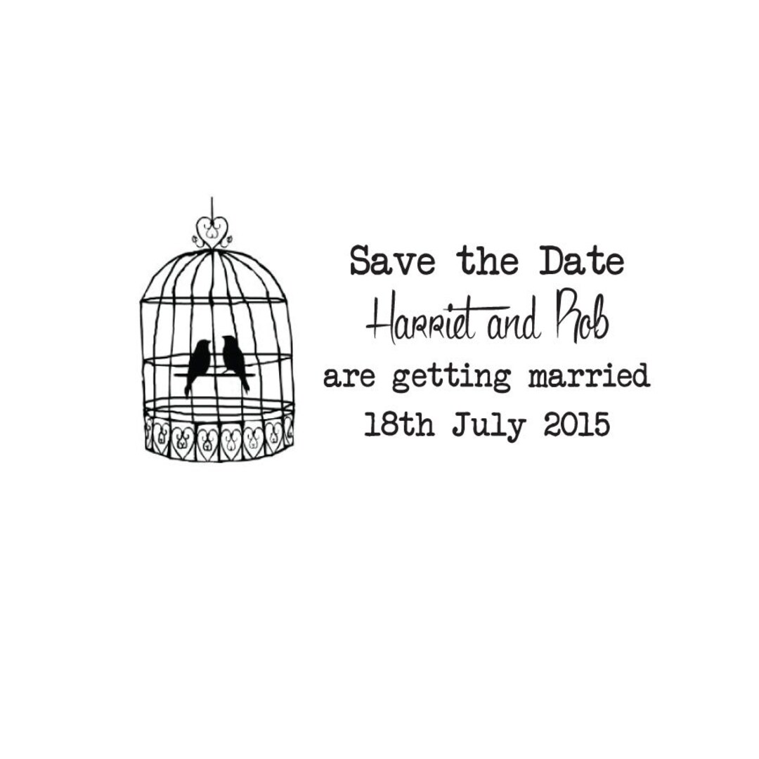 Custom Wedding Stamp, Save the Date Stamp Birdcage Etsy